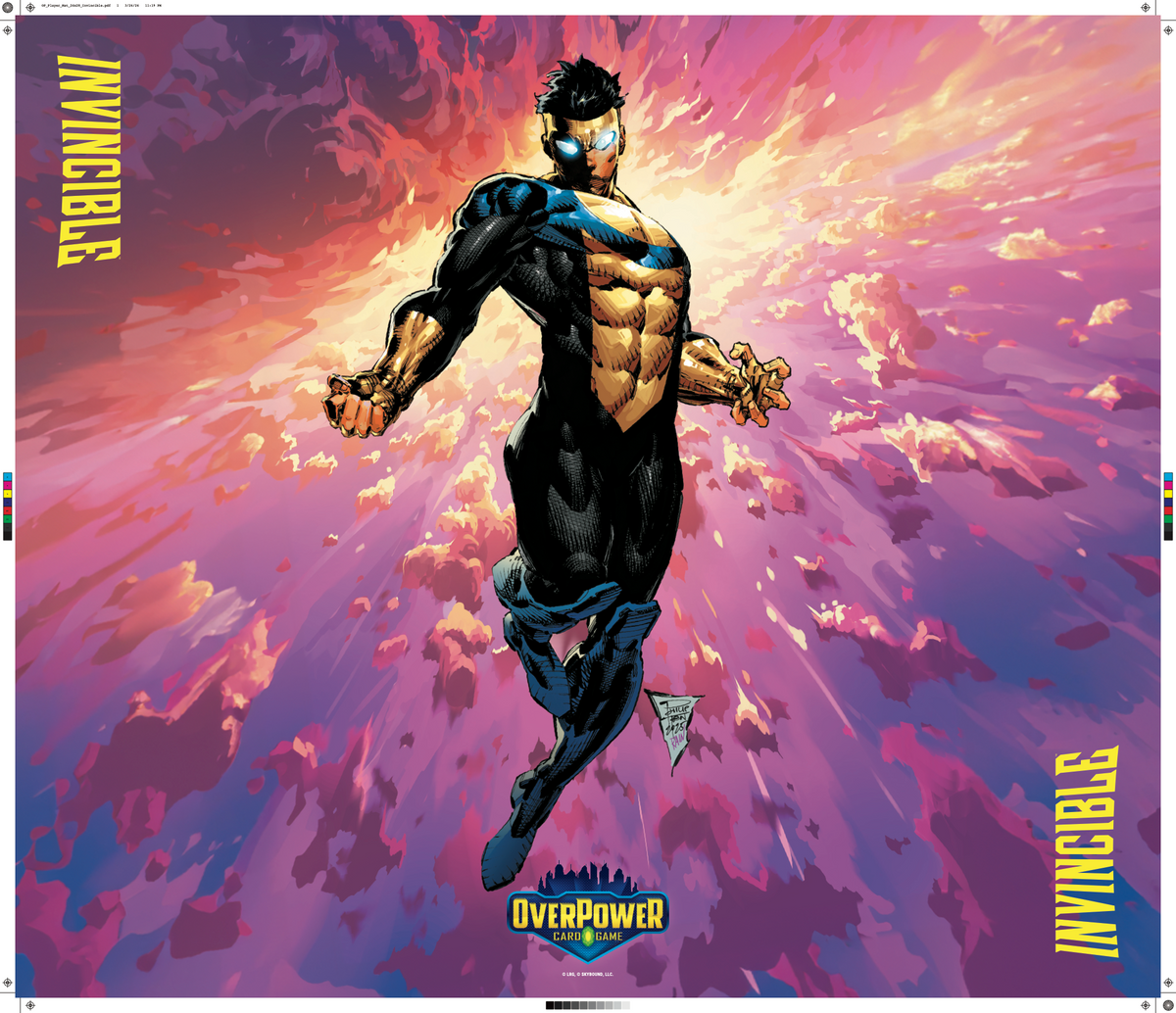 OverPower Invincible TCG Ltd Ed TWO PLAYER Playmat — INVINCIBLE